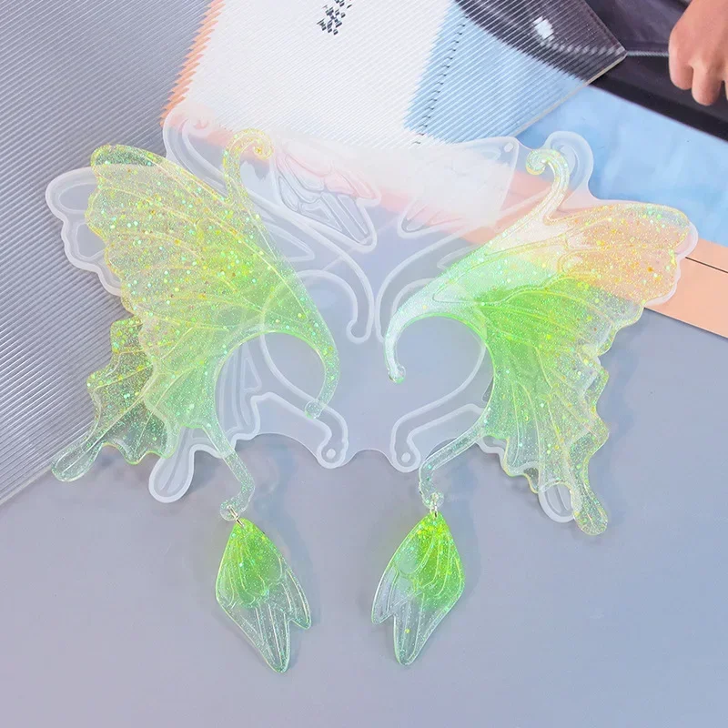 Image of Elf Ohr Clip Epoxidharz Formen Haar Ohren Meerjungfrau Fischschwanz Shell Gips Gips Ornament Silikon Form Ohrringe Dekoration Form