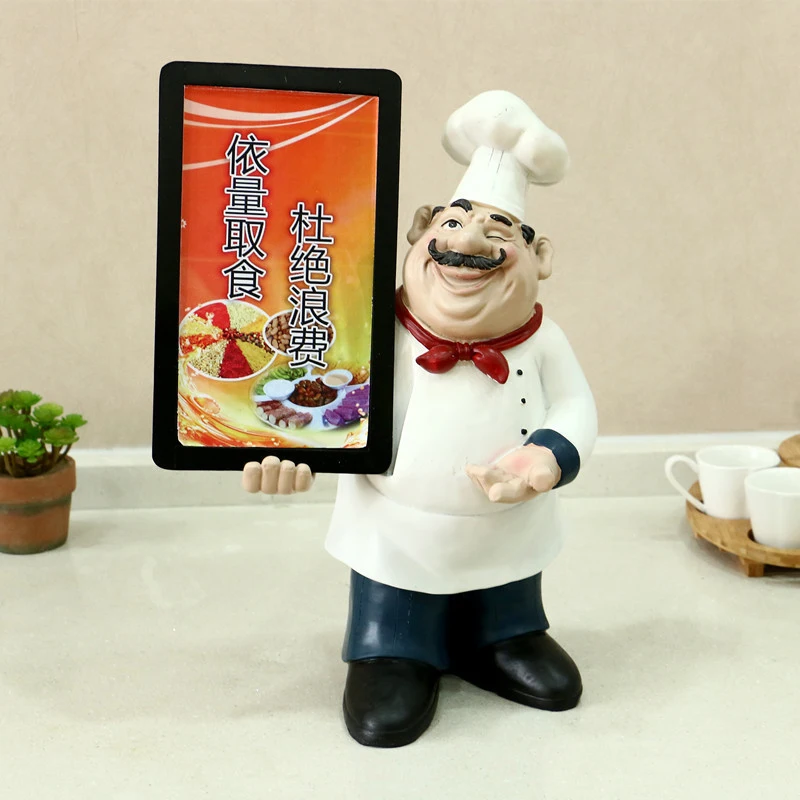 European-style chef message board resin craft creative ornament for cashier counter restaurant decoration souvenir