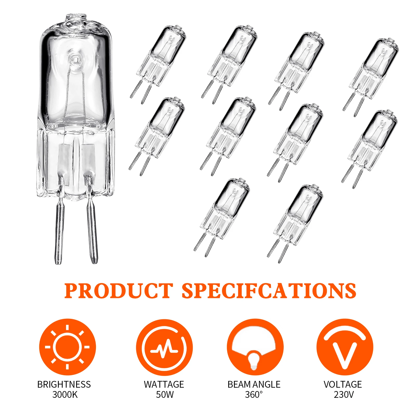 

10pcs G5.3 Eco Halogen Light Bulbs 50W Capsule LED Lamp Bulbs Inserted Beads Crystal Lamp Halogen Lighting Bulb Home Decorate