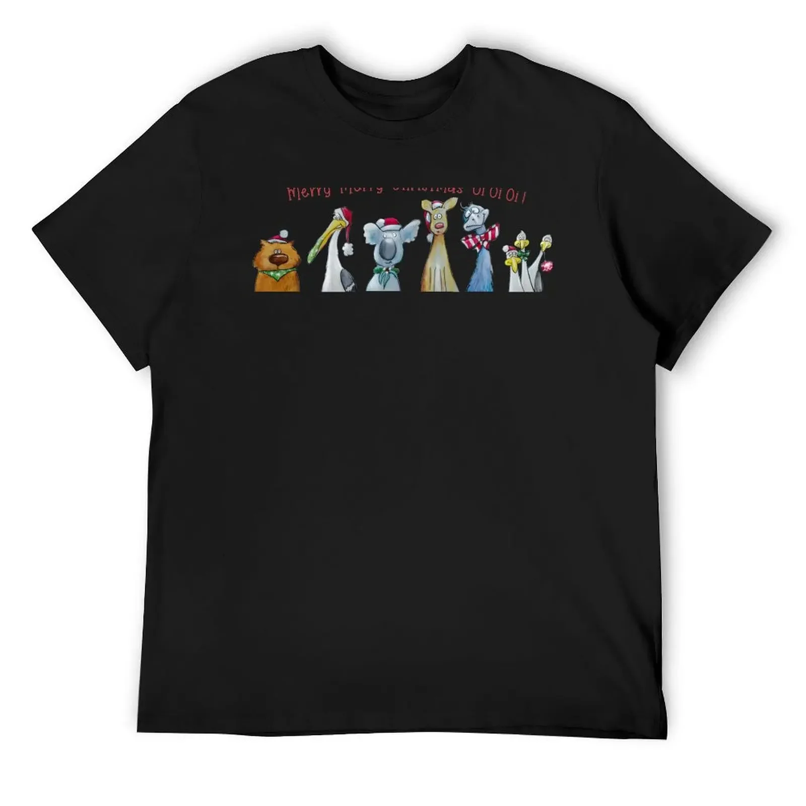 

Aussie Bush Christmas Friends T-Shirt man clothes funny shirt cotton plain black t shirts men