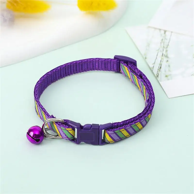 3-1PCS Cat Collar Adjustable Dog Collar With Bell Twill Printed Anti-bite Leather Pet Collars Fashion Cat Pet Accessories