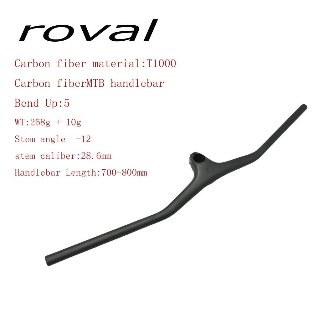 bike carbon handlebar XC MTB handle carbon fiber integrated handle 258g wide 780 60/ 70/80/90/100mm frame bicycle parts