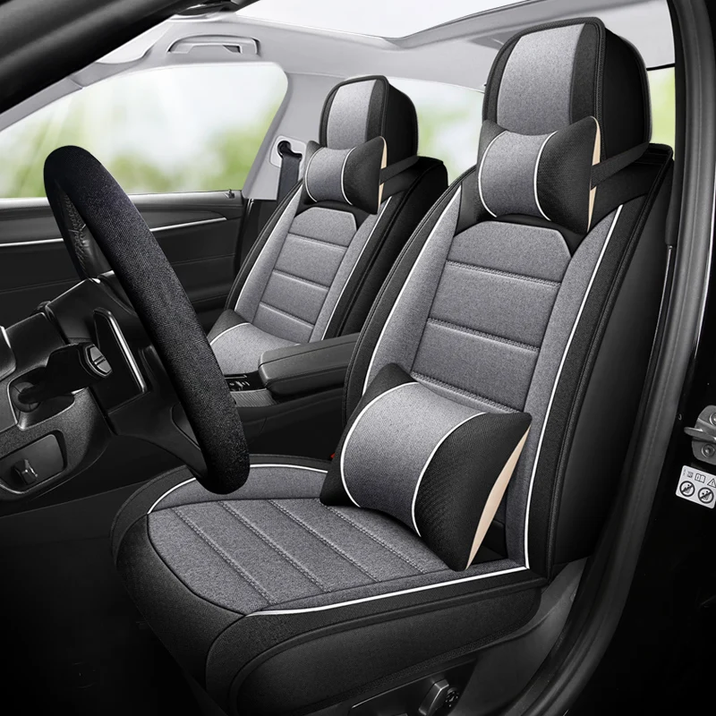 

Универсальные льняные чехлы на автомобильные сиденья для Chevrolet Cruze Onix Sail Sonic Orlando Malibu XL Spark Cavalier, дышащие автомобильные аксессуары