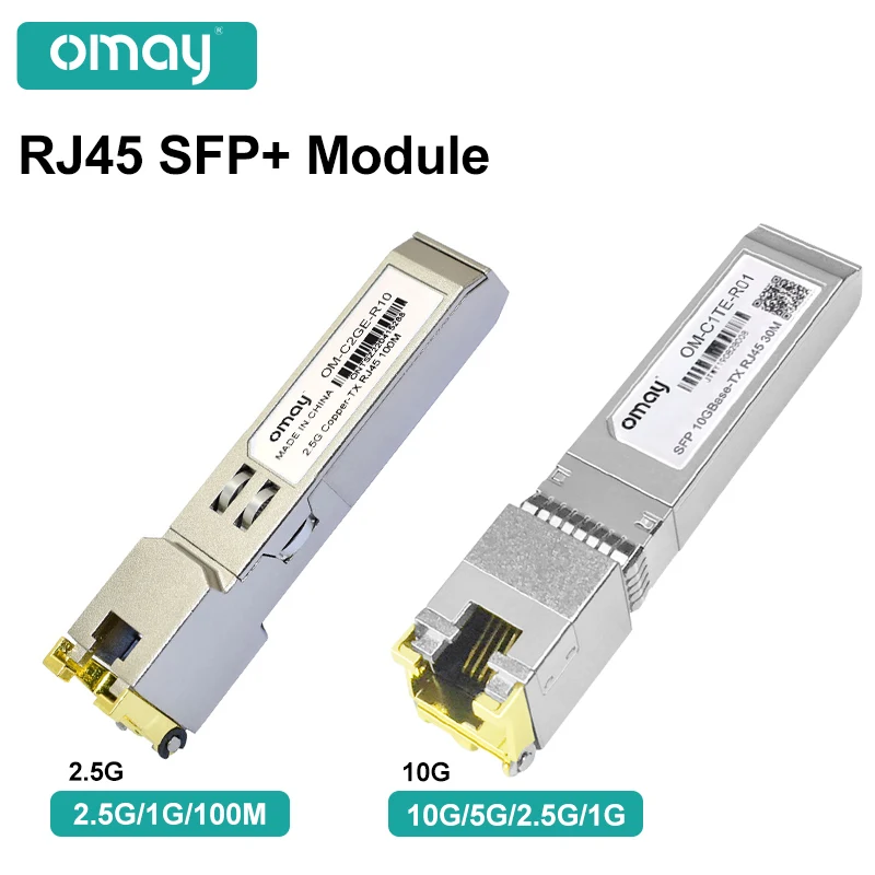 

2.5G 10G RJ45 Copper SFP Module 2.5GBase-Tx Ethernet Fiber Optic FTTH Compatible with Cisco/Mikrotik Switch 100m