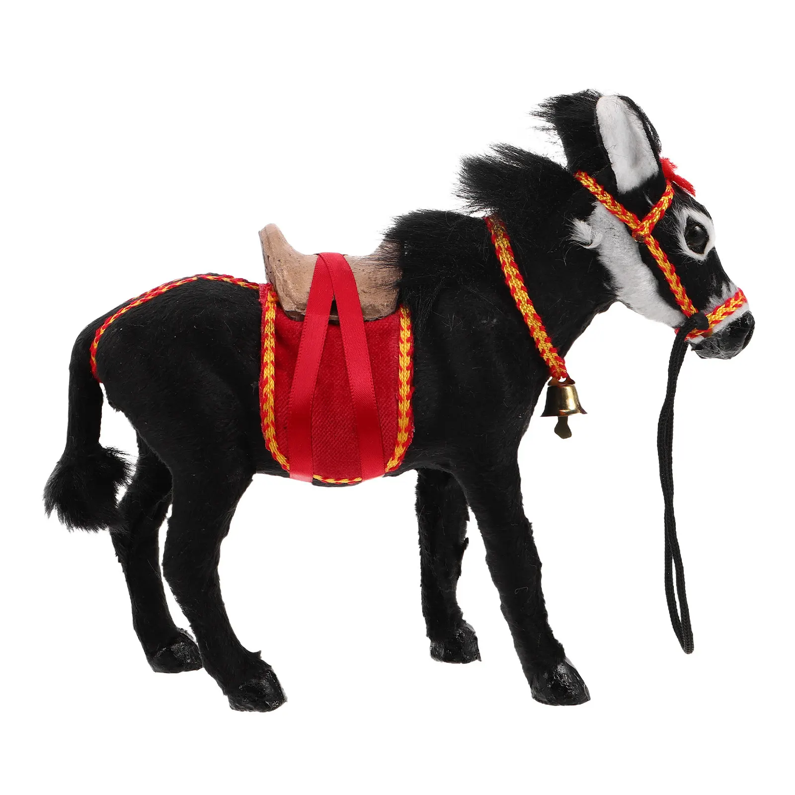 

Реалистичная фигурка осла: миниатюрная черная стоячая скульптура животного для декора стола, дома, в фермерском стиле, имитация