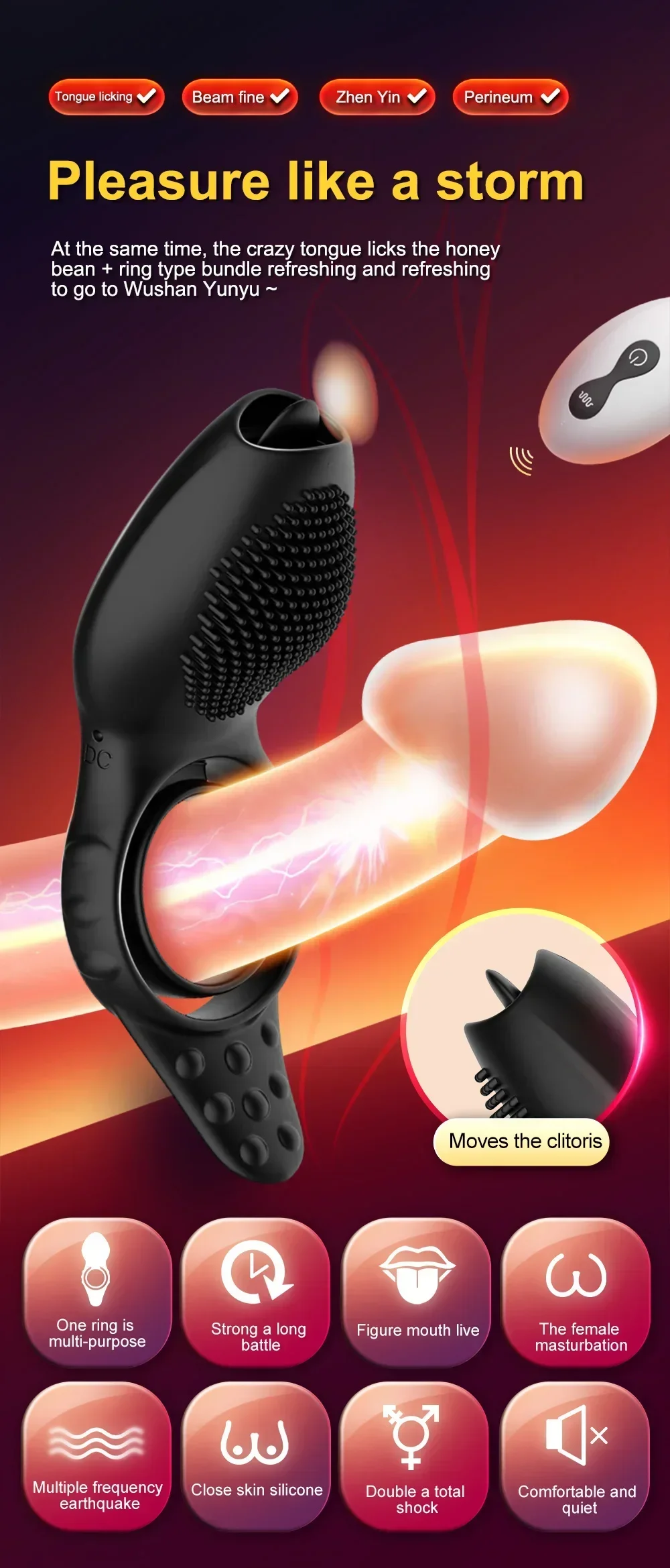 Wireless Penis Vibrating Ring Cockring Vibrator Sex Toys for Men Couple Cock Rings Retardant Ejaculation Delay Remote Control