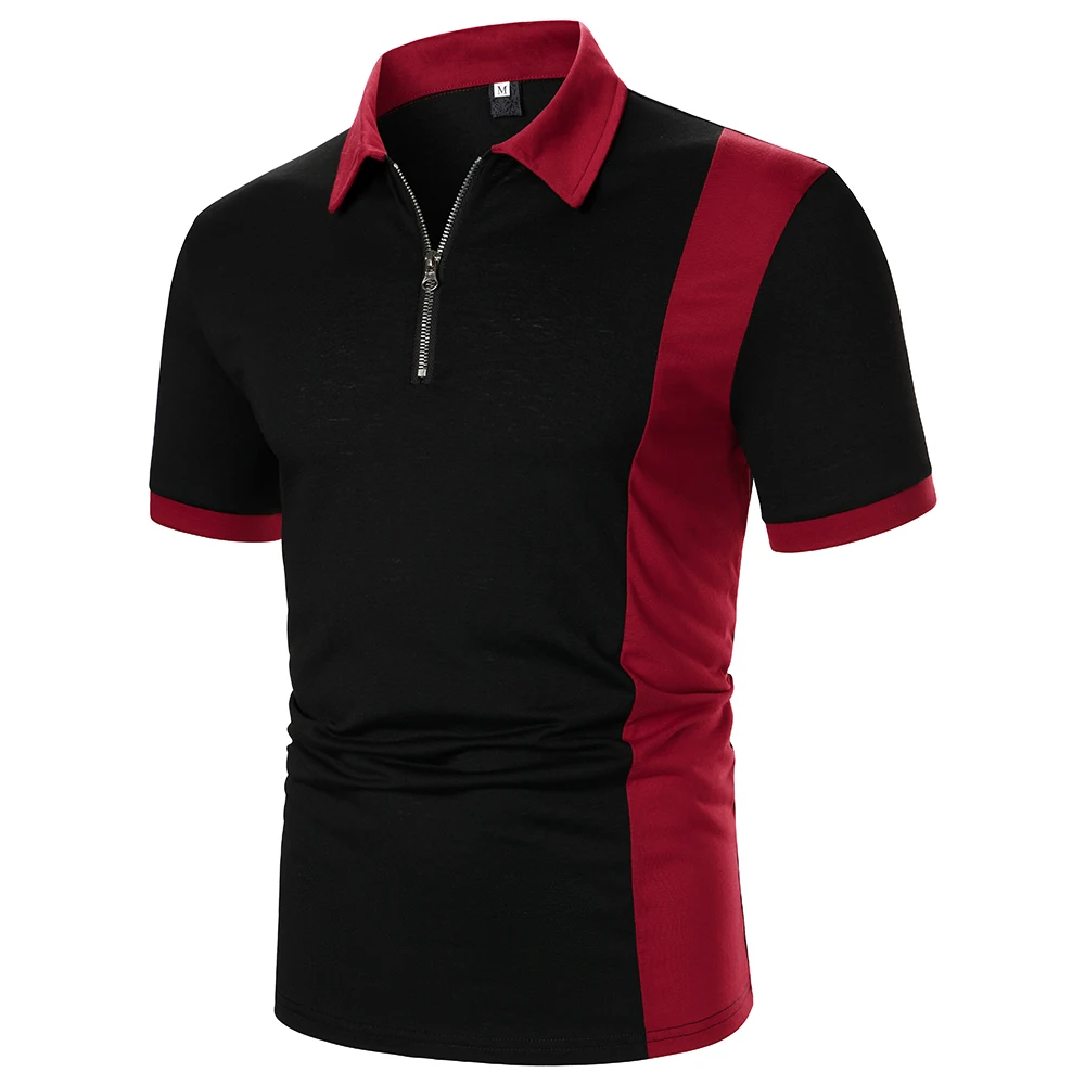 

Men Short Sleeve Polo Shirt Two-color Splicing Polo Shirt Summer New In Streetwear Casual Fashion Men Zipper Tops