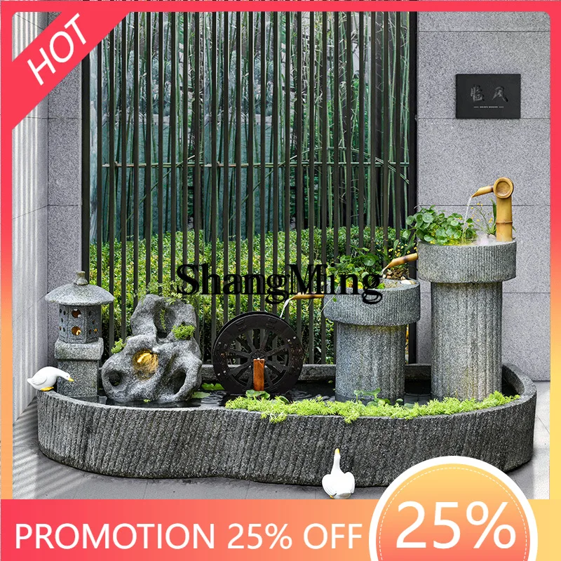 

CL water fountain ornament outdoor garden courtyard terrace decoration rockery circulating water landscape