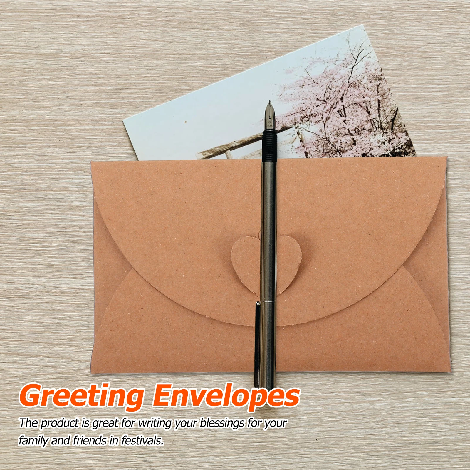 

40 Pcs Love Letter Envelopes Multi-function Vintage Writing Accessory Card Making Supplies Khaki Supply Kraft Gift