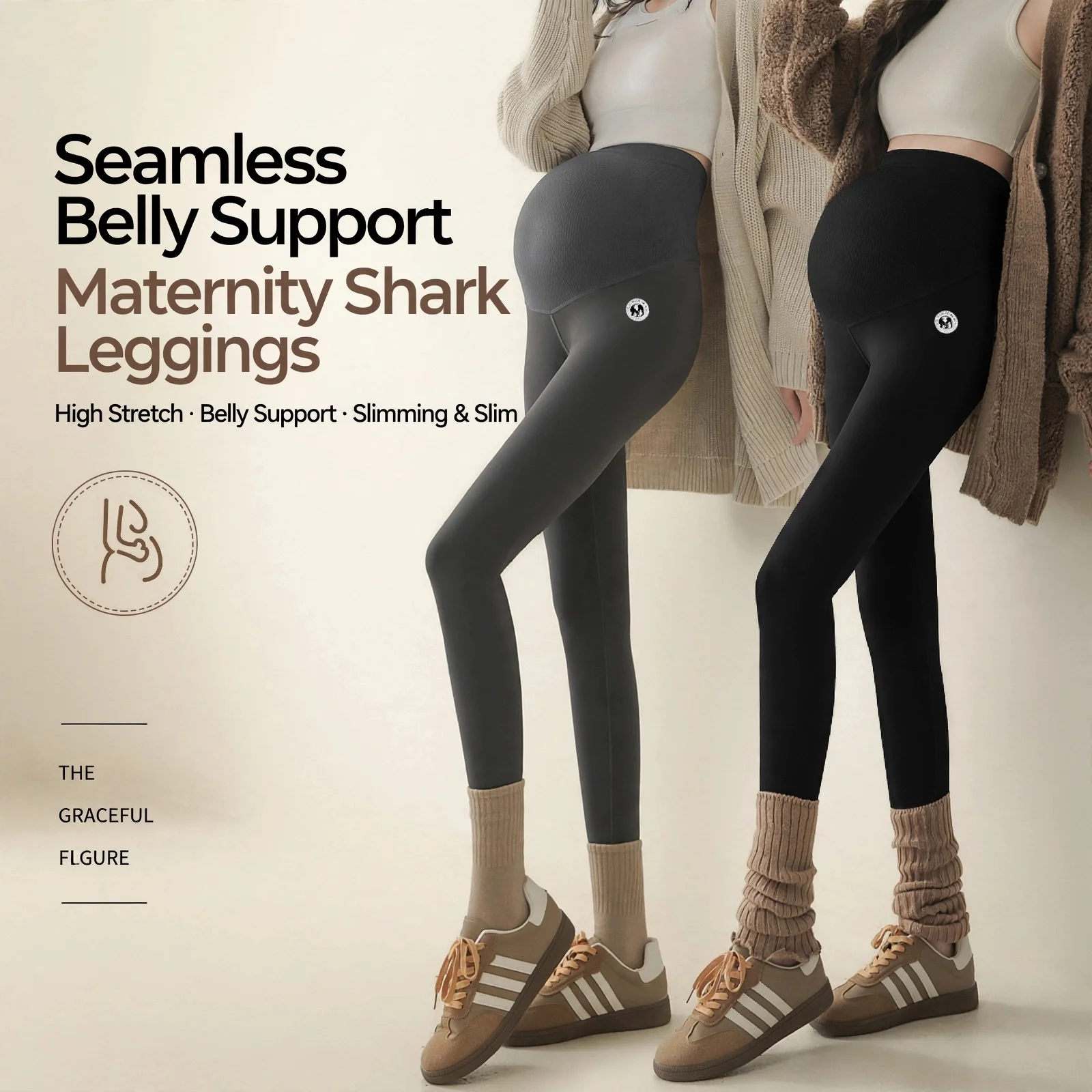 Maternity Maternity Leggings High Waist Yoga Pants Fleece Thickened Warm Stretch Pregnant Women Autumn Winter Daily Wear Home Travel - Aliexpress Deal