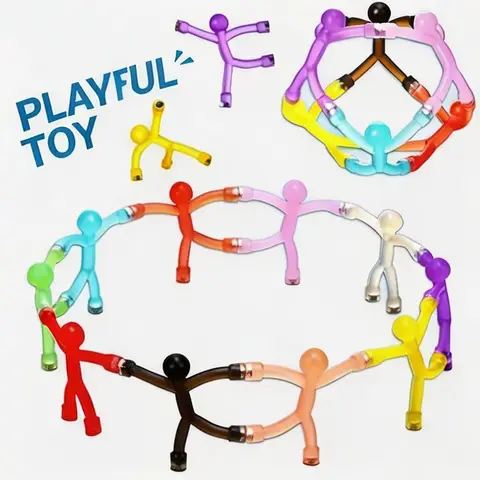 10Pcs Colorful Fridge Magnets Cute Mini Man Flexible Magnetic Sticker Magnet People for Refrigerator DIY Hook Home Office Decor