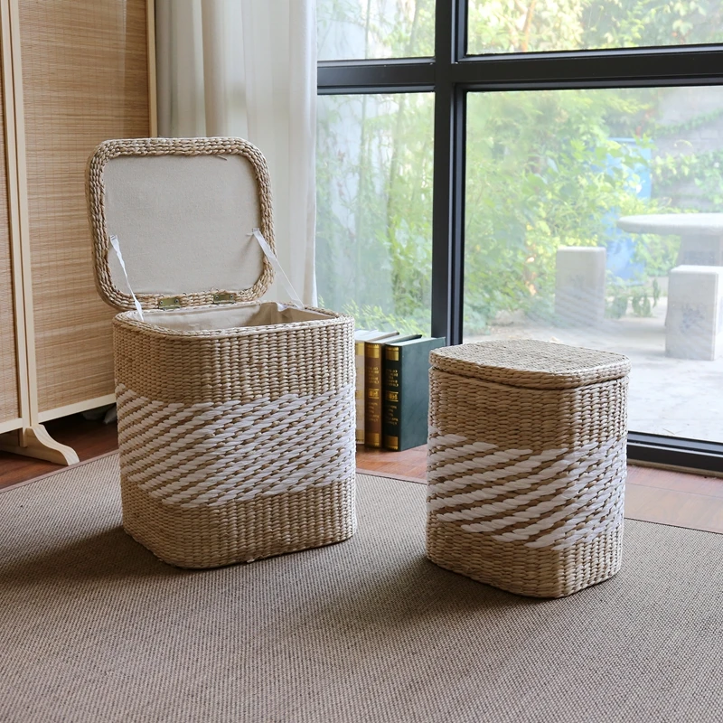 

Vine grass woven storage stool, storage stool, household multifunctional