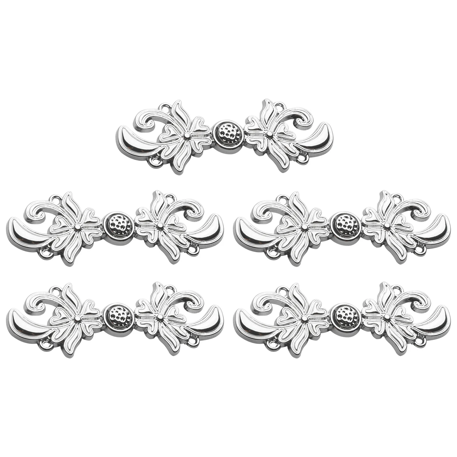 

5 Pair Metal Swirl Clips Vintage Frog-Button Fasteners Hook and Eyes Clasps Cardigan Qipao Hanfu Clothes Accessories