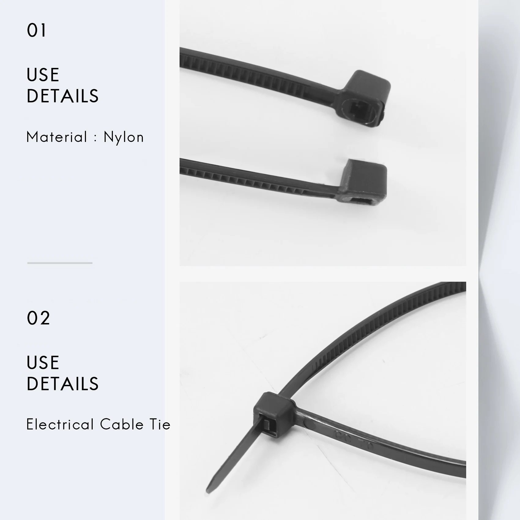 100 قطعة 150 × 1.8 مم ربطة كابل كهربائية من النايلون للتثبيت باللون الأسود A005