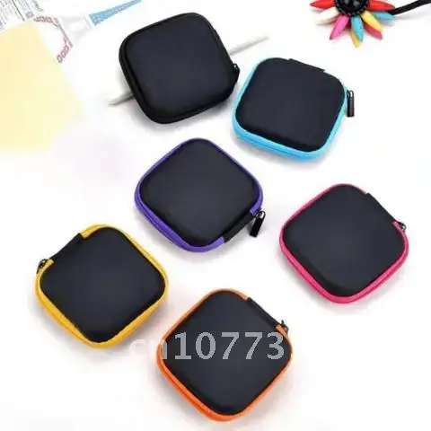 

Mini Square Earphone Storage Bag Universal Zipper Earphone Cable Data Cord Storage Bag Case Pouch Earphone Accessories