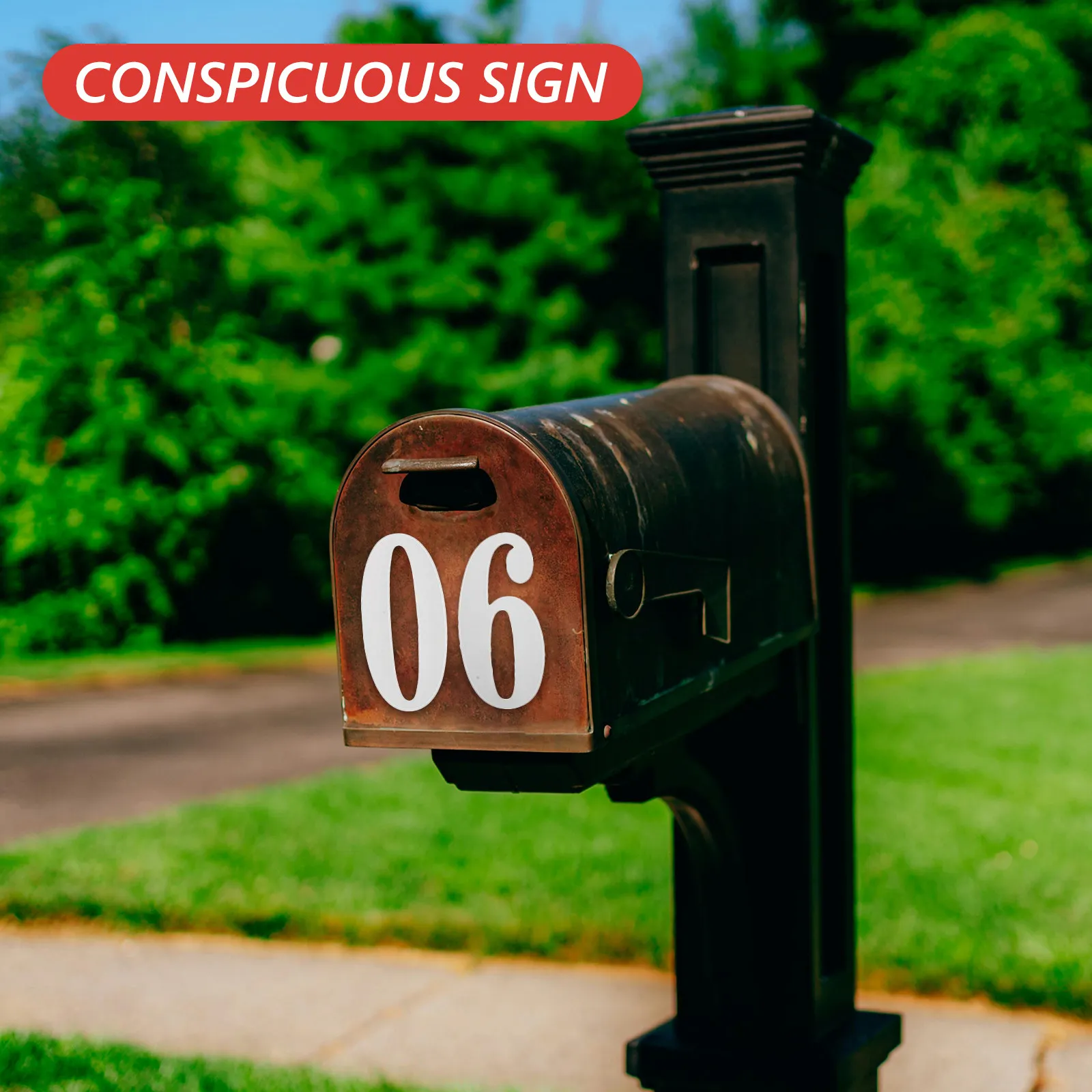 0-9 Self-Adhesive Address Number Stickers, Waterproof & UV Resistant for Mailbox, Front Door, Exterior Sign