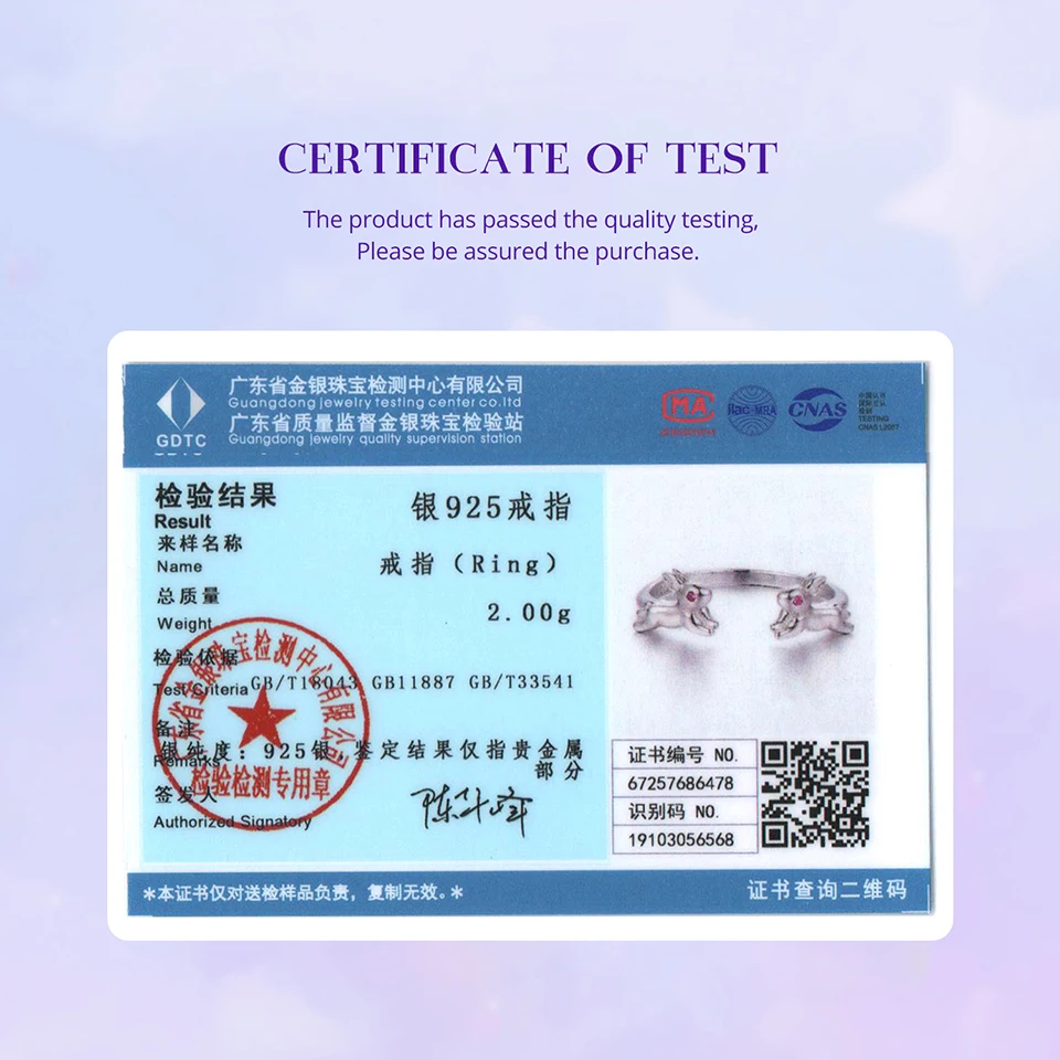 باموير 925 فضة مزدوجة أرنب حلقة مفتوحة خرافة الحيوان ارتفع الأحمر تشيكوسلوفاكيا الدائري للنساء المراهقين جميل الحيوانات الأليفة هدية عيد الميلاد #6