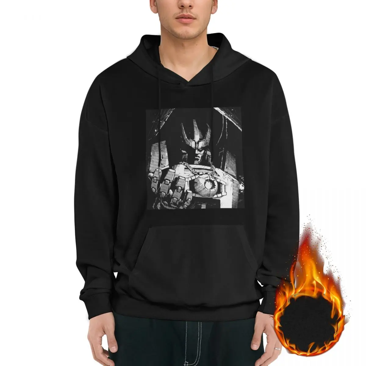 

Galvatron Men's Fleece Hoodie Black Long -sleeved Hoodie