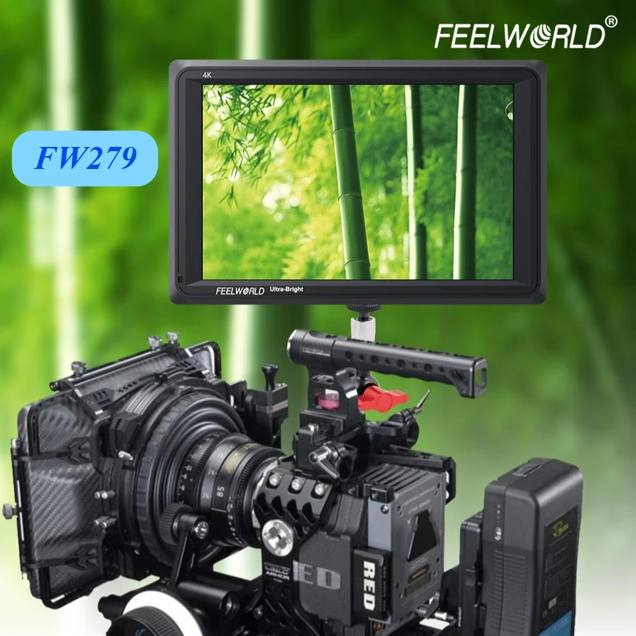 

FEELWORLD FW279 7" 1920x1200 Monitor 4K HDMI Input Output 2200nit IPS 3D LUT F970 Bracket for Mirrorless Cameras