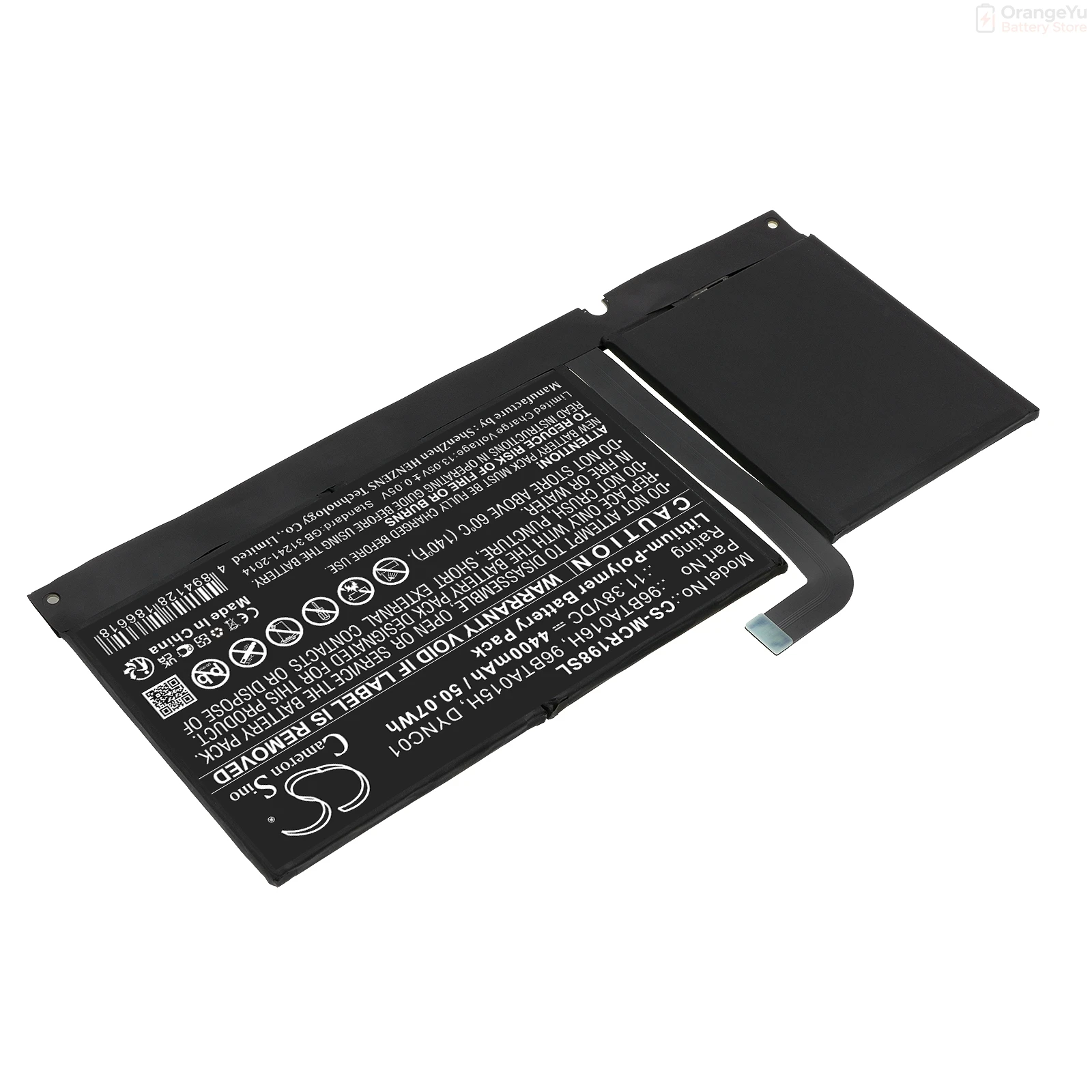 Replacement 11.38V 4400mAh Tablet Battery for Microsoft 1982 1983 Surface Pro 8 DYNC01 96BTA015H 96BTA016H