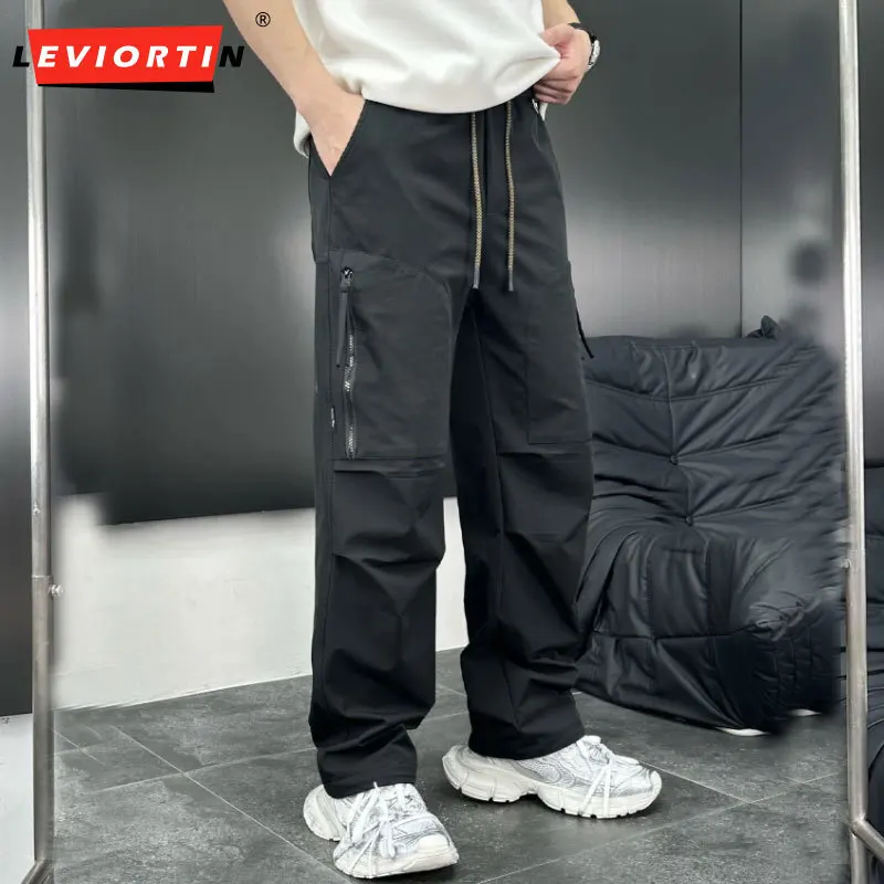 Herren-Arbeitskleidung, Hose mit geradem Bein, amerikanische Stile, mehrere Taschen, lockere Hose mit weitem Bein, Outdoor-Sport-Fallschirmjägerhose