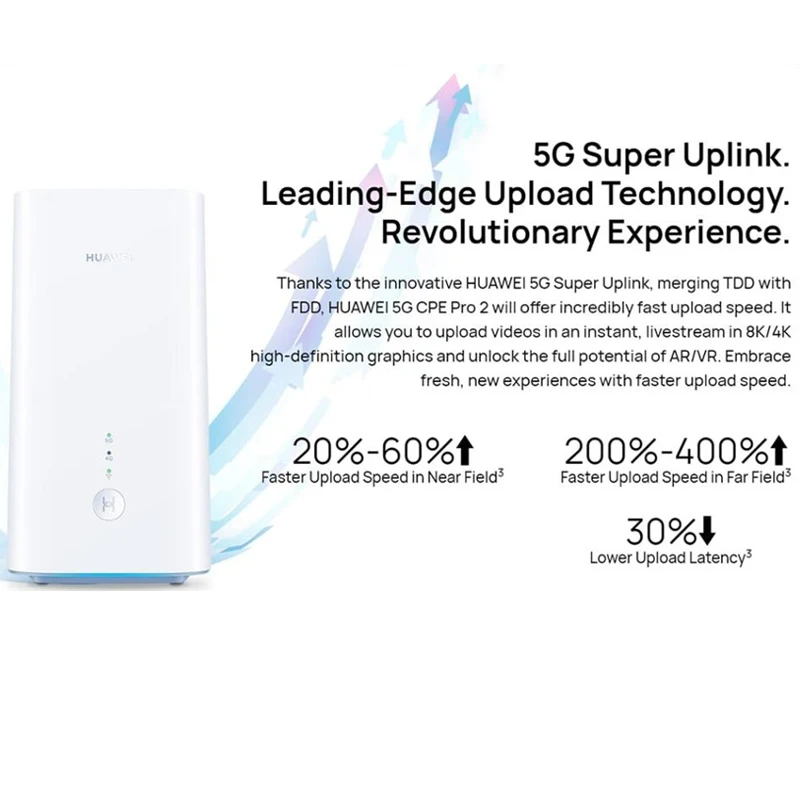 Produk Huawei keluaran baru 3.6Gbps asli 3.6Gbps Hua wei H122-373 5G CPE Pro 2 mendukung 5G N1/3/5/7/28/38/40/41/77/78/79/80/84