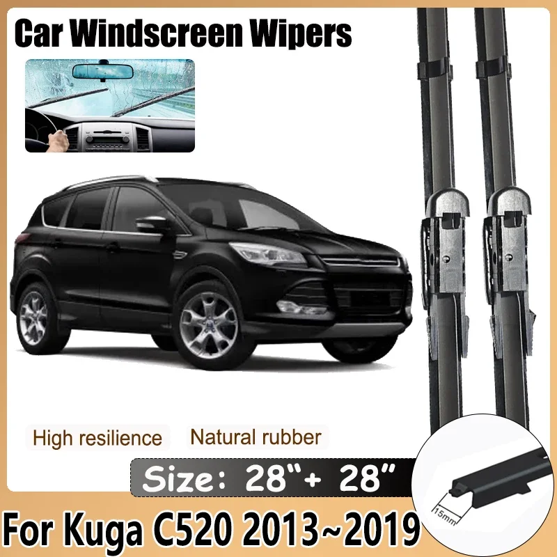 

For Ford Kuga C520 2013~2019 Escape MK2 Front Wiper Blades Window Windshield Windscreen Cleaning Brushes Washer Car Accessories