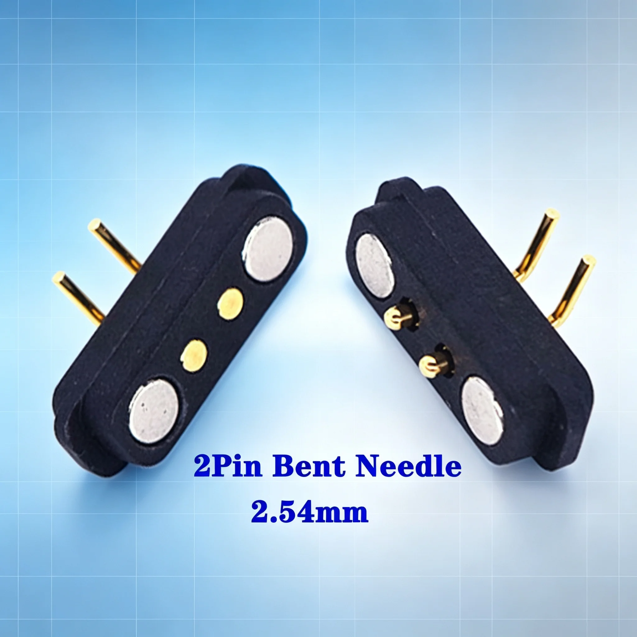 10Sets With ears Waterproof Magnetic Pogo Pin Connector Spring Loaded Male Female Curved Needle DC Signal Transmission Charging