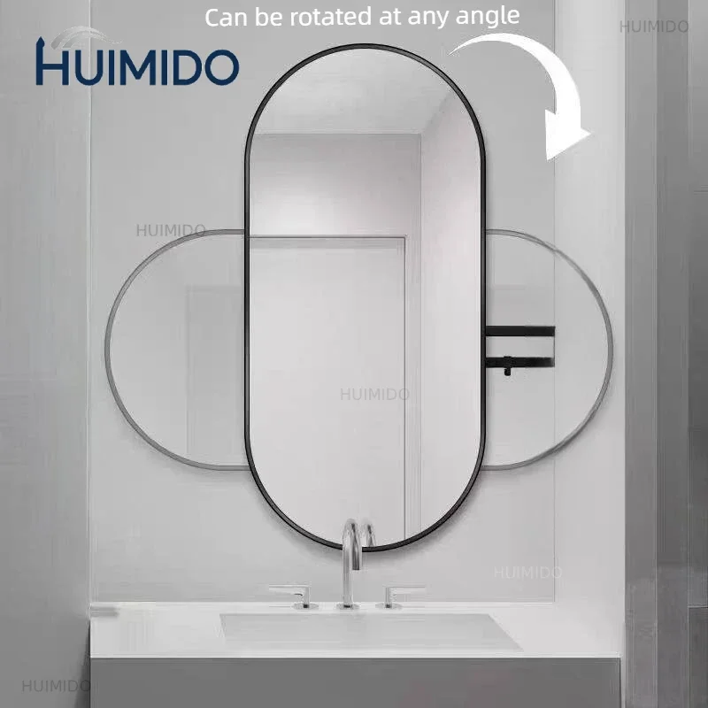 Wall-mounted Rotatable Bath Mirrors Home Bathroom Corner Retractable Small Apartment Vanity Mirror Bedroom Dressing Mirrors a