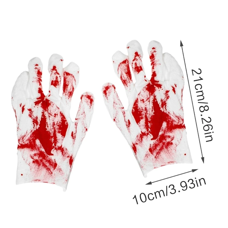 Mysterious Halloween Cosplay Bloodstain Print Gloves for Enigmatic Looks