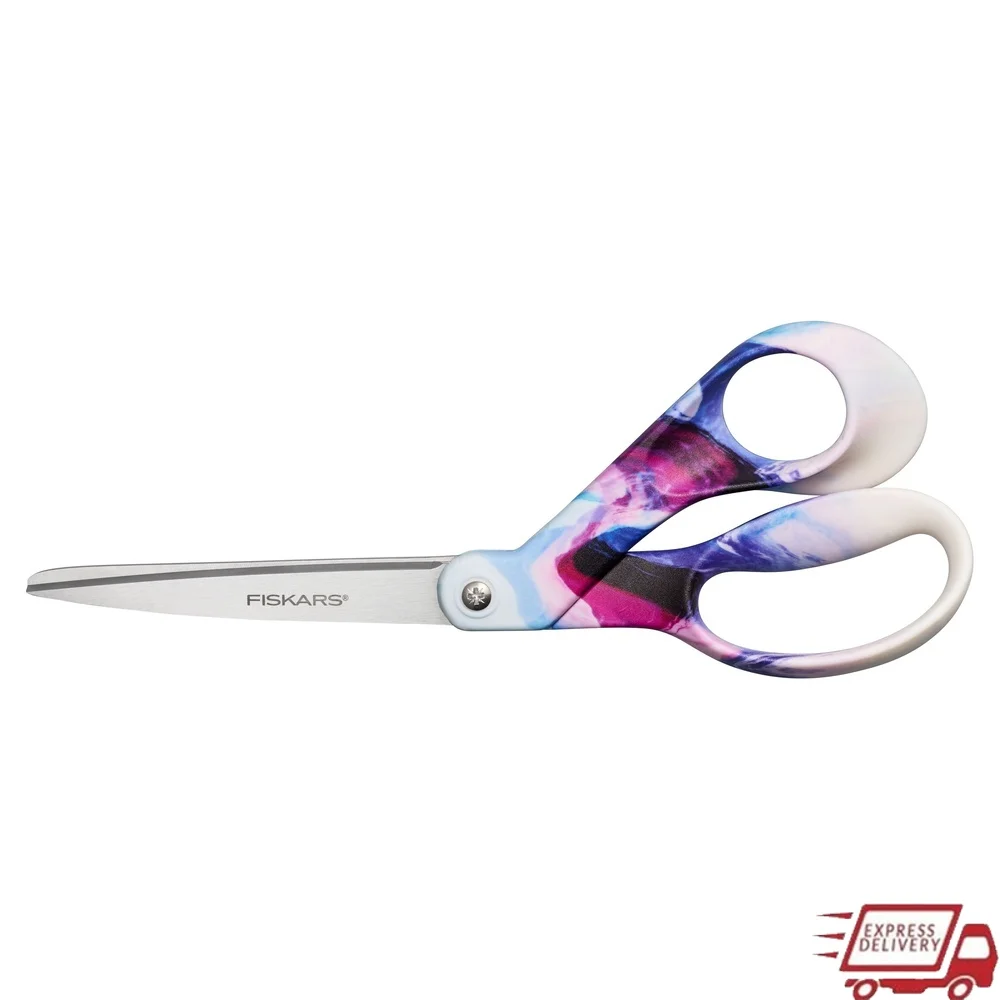 All-Purpose Stainless Steel Scissors 8 Inch Ergonomic Handle Precision Ground Blades Bent Design Crafting Tools Adults