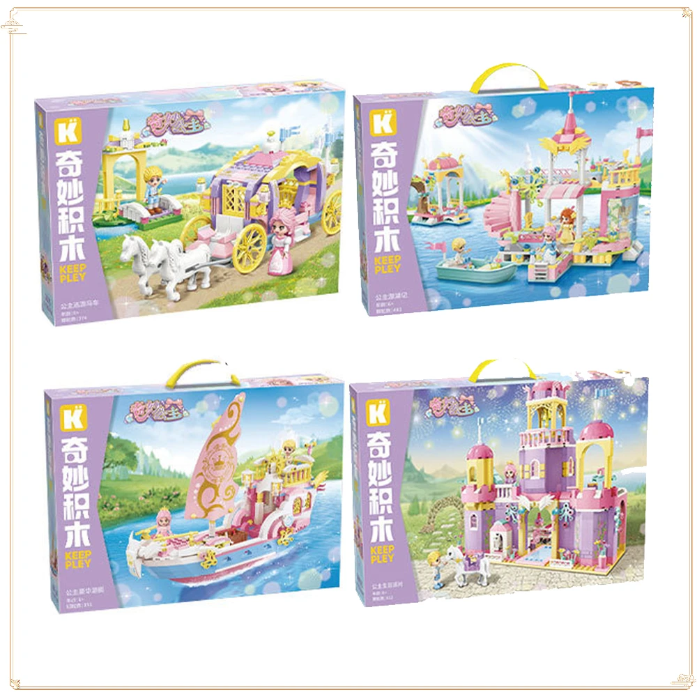 

Keeppley Wonderful Princess Series Touring Carriage Journey To The Lake Puzzle Assembly Building Block Model Girl Birthday Gift