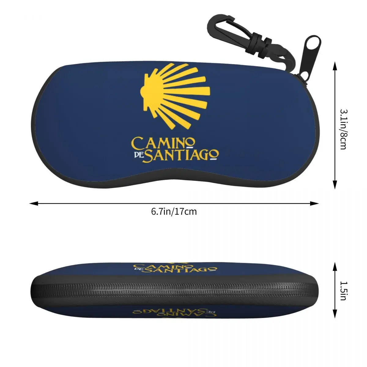 Custom Camino De Santiago De Compostela Shell Saint Shell Glasses Case Unisex Travel Eyeglasses Case Sunglasses Protector Box