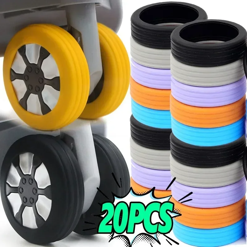 1/4/8PCS Luggage Wheels Protector Silicone Wheels Caster Shoes Travel Luggage Suitcase Reduce Noise Wheels Cover Accessories