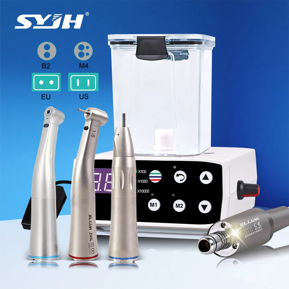 

SYJH Dental Brushless Electric Micromotor LED Micromotor Work with 1:1/1:5 Fiber Optic E-type Contra Angle Handpiece Dental Tool