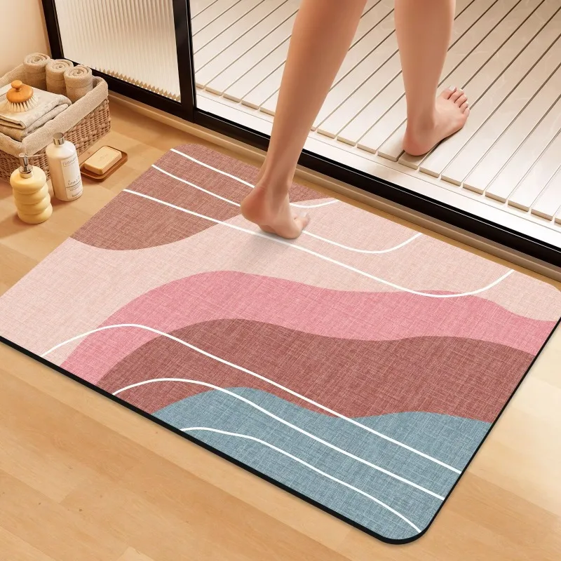 Bathroom floor mat thickened diatom mud suction bathroom bathroom bathroom door door stepping pad
