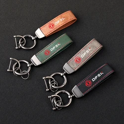 High-Grade Leather Car KeyChain 360 Degree Rotating Horseshoe Key Rings For DFSK Car KeyChain Car Accessories
