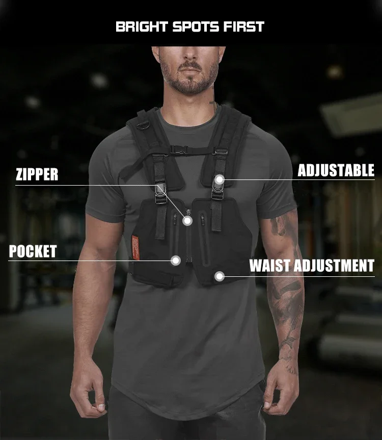 Multi-use Running vest with pocket Marathon Reflective Training Clothing Jogging Tactical vest Fishing Vest Bag
