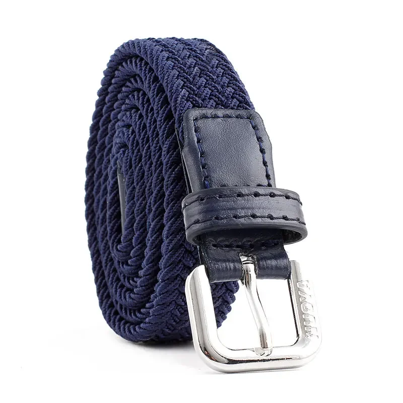 New Casual Kids Belt Woven Stretch Solid Color Men's Fashion Knit Pin Buckle Belt For Boys Girls Designer Belts Wholesale