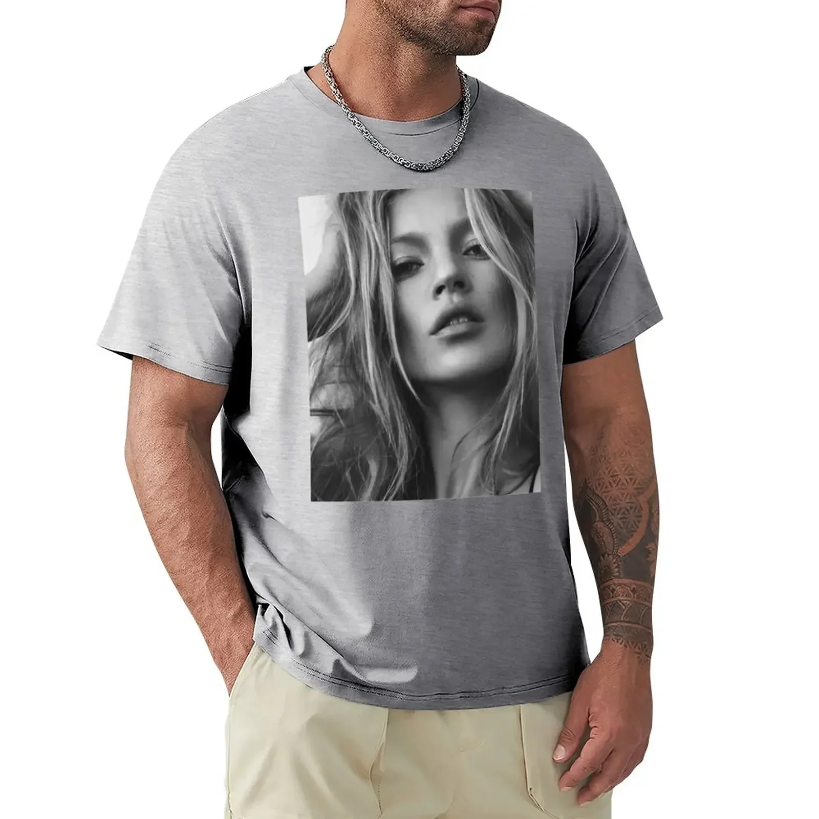 تي شيرت طويل للرجال من Kate Moss ، جمارك الأنمي ، صورة الجمال ، قمة الصيف ، ملابس الهيبي ، ملابس رجالية ، قابلة للتخصيص #3