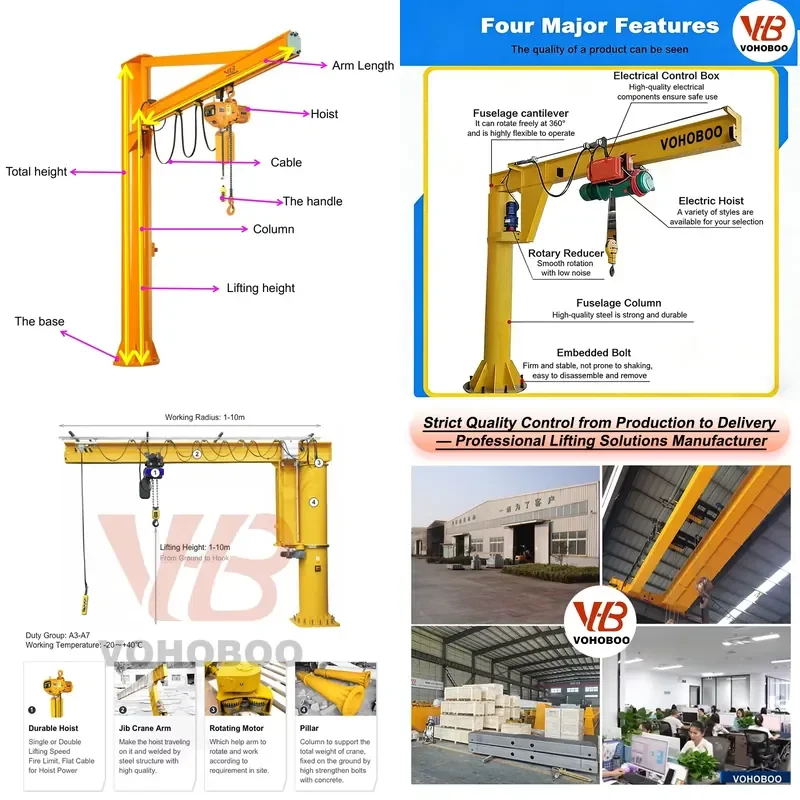 Recycling Machine 2026 125kg 250kg 500kg 1ton 5 Ton 7.5ton Engine Lifting Davit Jib Crane With High Quality and Nice Price