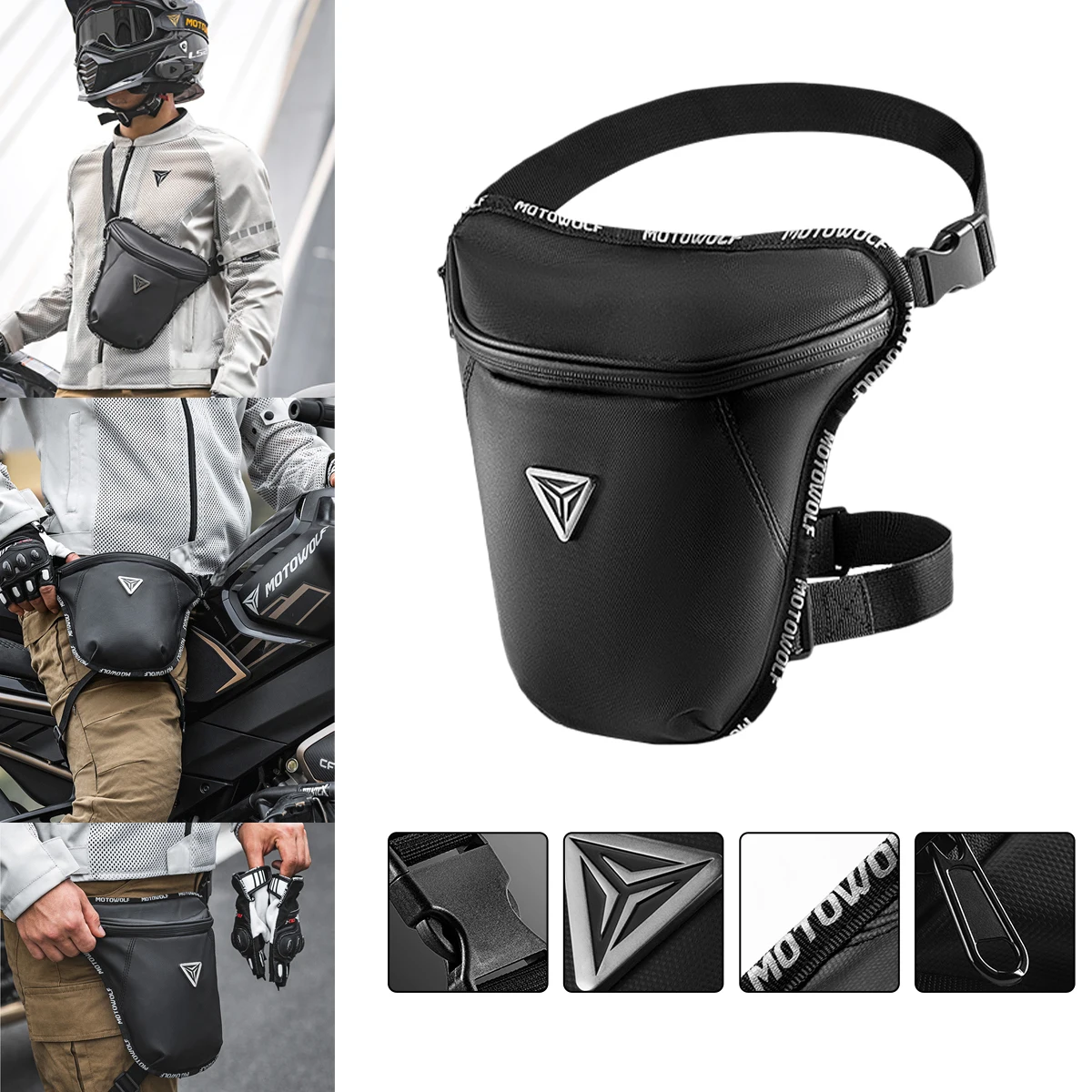 

Motorcycle Leg Side Bag, waterproof Multifunction Casual Men Waist Pack, cycling bike, crossbody Bag