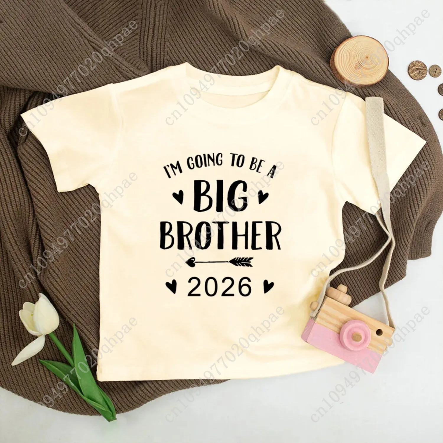 Big Brother 2026 Print Kids Shirt Pregnancy Announcement Clothes Big Bro T-shirt Child Retro Short Sleeve Tee Boys Summer Outfit