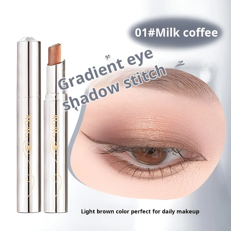 Driekleurige gradiënt oogschaduwstick Gemakkelijke make-uptoepassing Delicate parelmoer Shimmer en aardige tinten Perfect voor beginners