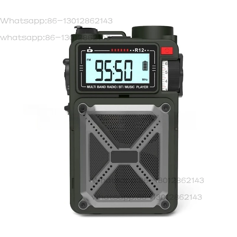 radio radio d'urgence haut-parleur bluetooth FM manivelle énergie solaire