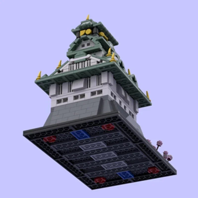 Moc blocos de construção vista rua modelo osaka castelo tijolos técnicos diy montagem brinquedos construção para crianças presentes do feriado