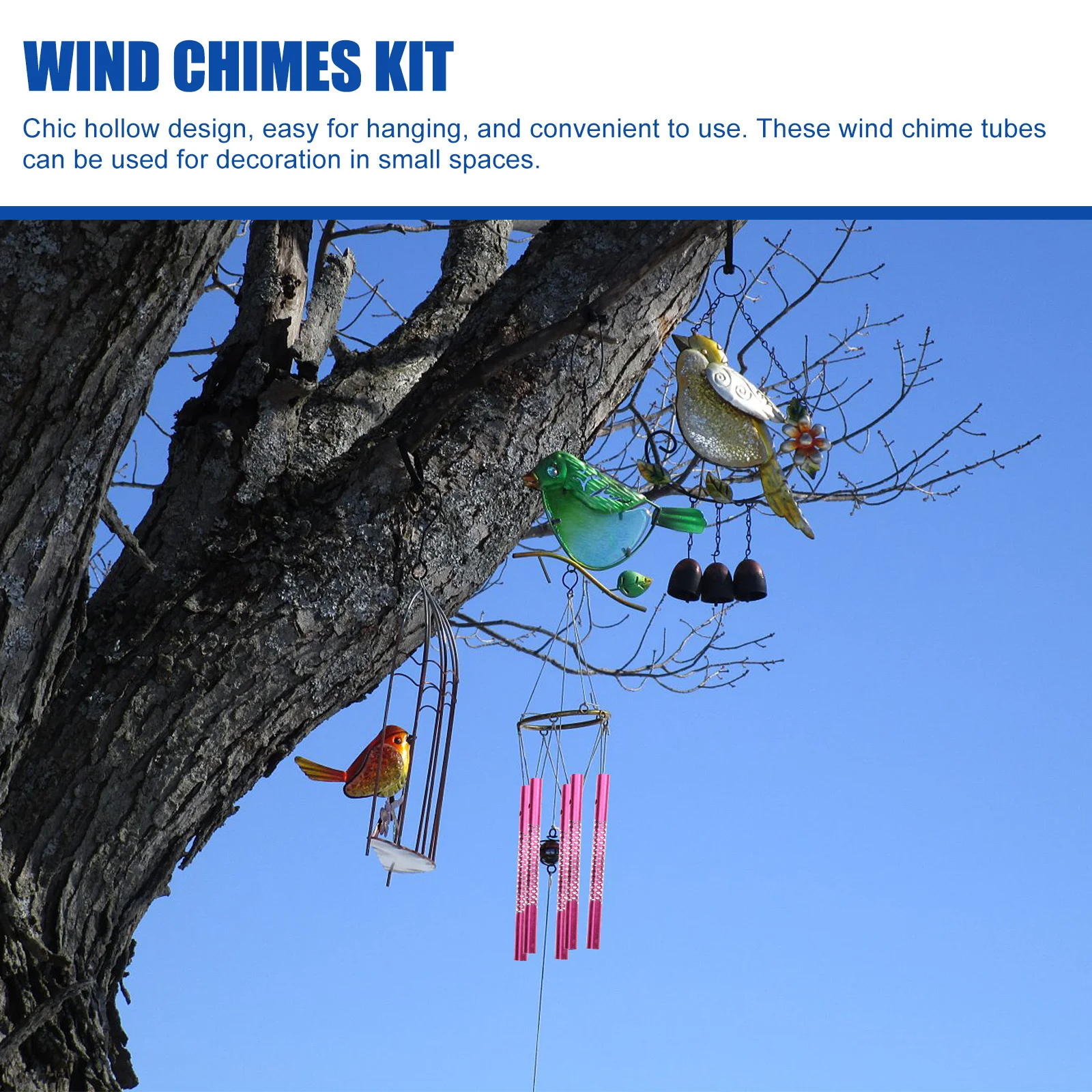 

60Pcs Wind Chimes Tube Hollow Metal Tubes DIY Making Accessories for Garden Home Decoration Wind Chimes Tube Hollow Metal Tubes