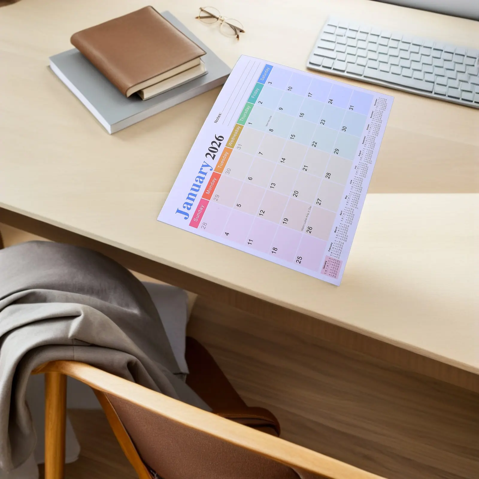 Fridge Calendar Magnetic 18-Month Monthly Planner Jan 2026 to June 2027 Fade Resistant Printed Calendar for Refrigerator Family
