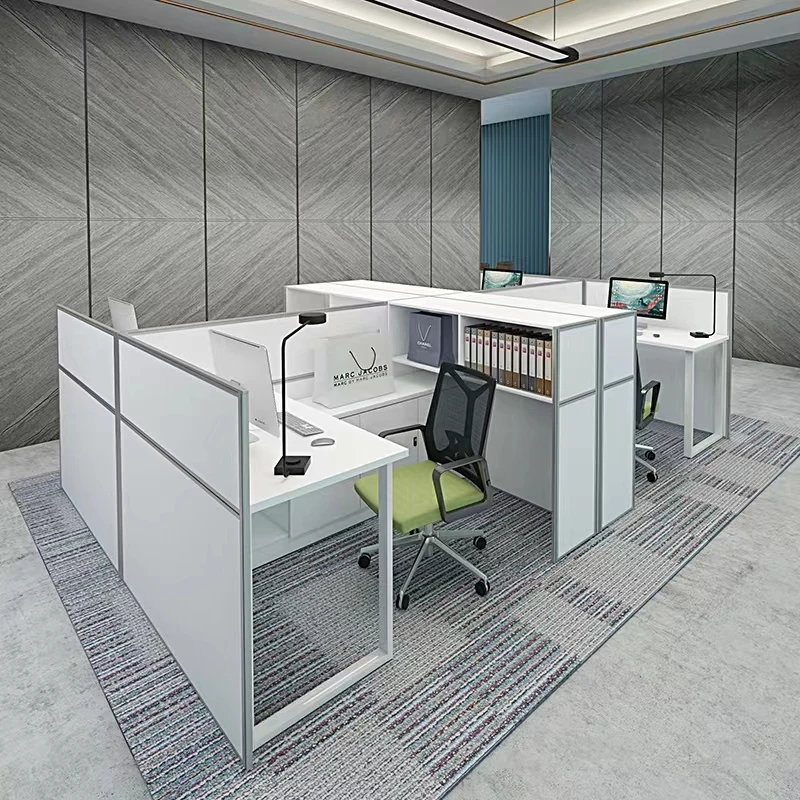 Private Space Staff Office Desk Office Furniture Table Office Cubicle With Side Cabinet for Call Center