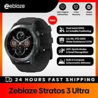 New Zeblaze Stratos 3 Ultra GPS Smart Watch Built-in Compass Barometric Altimeter Dual-band GNSS Make/Answer Phone Calls Watch